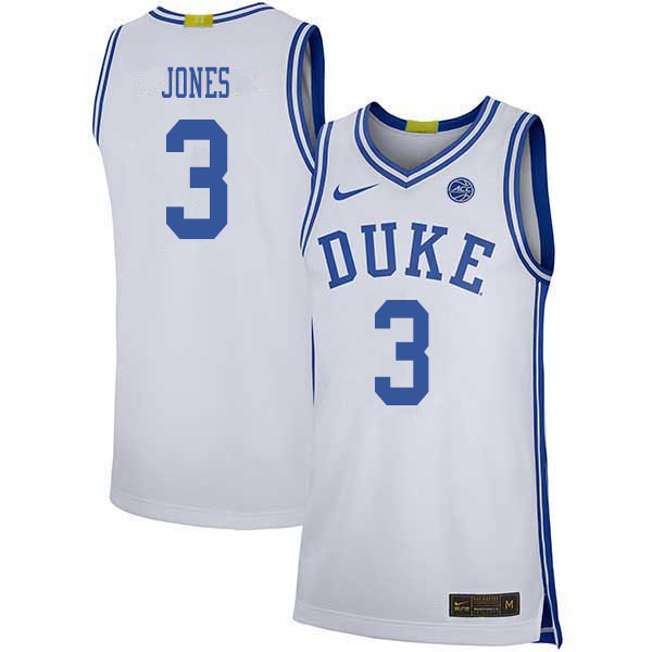 Duke Blue Devils #3 Tre Jones College Basketball Jerseys Sale-White